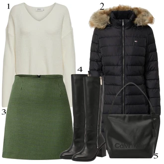 outfit mit Črna Plašč Tommy Jeans "Zimska oblačila"