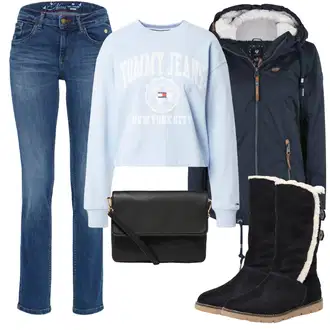 Outfit s Tmavě modrá Outdoorové Bundy/Parka/Bunda 2v1/Plachtařská bunda/Podzimní bunda/Funkční Bunda/Trekingová bunda/Bunda s Kapucí/Parka Přechodová Bund Ragwear "Zimní outfity"