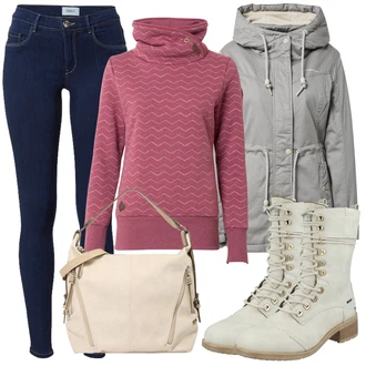 Ležérní Outfit s Tmavě modrá/Modrá Skinny Kalhoty/Džínové Legíny/Jeggings Only "Zimní outfity"Look: Styl, Rad, Emo, Ležérní, Cool, Francouzské, Skromné
