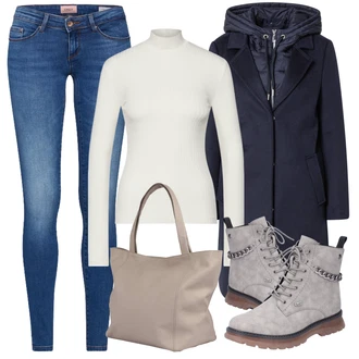 70tá léta Outfit s Modrá/Tmavě modrá Kožená bunda/Navlékací džíny/Kožené Boty/Dámské Džíny s Délkou 7/8/Push up Džín/Kotníková Bota/Džíny s Nízkým Sedem/Slim Fit Džíny/Džíny s Rozparkem/Džín s Nízkým Pasem/Kožená Pánská Bund/Nezařazené Only "Zimní outfity"Look: 70tá léta, Ležérní, Cool, Francouzské, Moderní, Krásný, Bezešvé