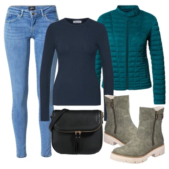 Outfit s Tyrkysový/Zelená Termo Bund/Hybridní bunda/Lehké Bund/Sportovní Bund/Sbalitelné Bund/Merino bunda Guess "Zimní outfity"