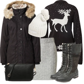 Outfit s Šedá Čepice Calvin Klein "Zimní outfity"