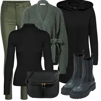 Outfit s Černá Přechodový Kabát/Softshellový Kabát/Kabát s Kapucí/Lodenový kabát/Scuba Kabát Only "Zimní outfity"