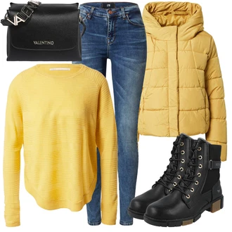 Outfit s Žlutá Sveter Termo Svetr/Svetr na kojení/Svetr s Kulatým Výstřihem/Pletený Svetr/Kašmírový Svetr/Svetr z Jemné Pleteniny/Basic Svetr/Jednoduchý Svetr/Vlněný Svetr Only "Zimní outfity"