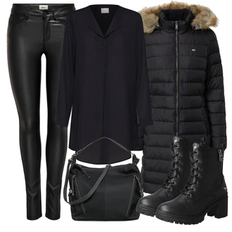 Outfity na zimu s Černá/Tmavě modrá Halenka & Tunika Tunikové Tričko/Oversize Halenka/Elegantní Tunika/Klasická tunika/Dlouhá Halenka Vila "Zimní outfity"