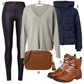 Zimske Outfiti Plemenita Dolga mit Rjava/Bež Torba za čez ramo/Torbica za čez ramo/Torba za čez ramo/Torba za Macbook/Mini torbica/Satchel torba MICHAEL Michael Kors "Zimska oblačila"Look: 70. leta, Klasična, Plemenita, Pisarna, Premij, Retro, Vintage