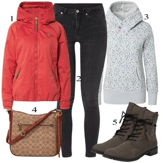 Zimske Outfiti mit Svetlo siva/Črna/Temno siva/Siva Jeans Pajkice/Jeggings/Hlača z Razporkom/Skinny Hlače Only "Zimska oblačila"