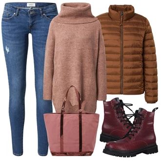 Outfit s Hnědá Shopper Taška/Doplňek Vanessa Bruno "Zimní outfity"
