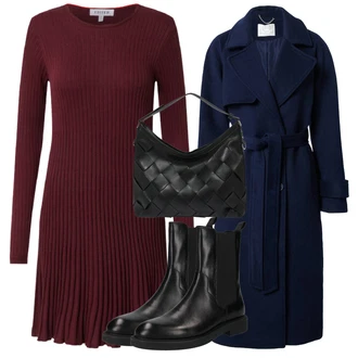 Outfity na zimu Ke kolenům Viskóza s Fialová/Tmavě červená/Vínová Edited "Zimní outfity"