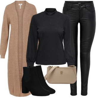 Outfity na zimu s Zelená Pletený Od?v Kardigan Object "Zimní outfity"