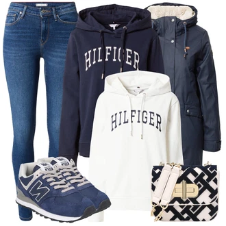 Outfit s Modrá Teniska New Balance "Zimní outfity"