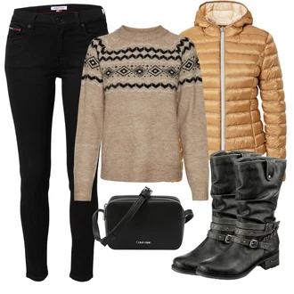 S páskem Outfit s Černá Kožená bunda/Push up Džín/Slim Fit Džíny/Zimní bunda/Kožené Boty/Motorkářské Džíny/Termální Džíny Tommy Jeans "Zimní outfity"