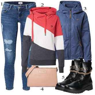 Zimske Outfiti mit Črna Guess "Zimska oblačila"