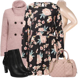 Dlouhé / Maxi Outfit s Béžová Dlouhá tylová sukně/Taška Přes Rameno/Doplňek/Dlouhé Šaty/Dlouhý Zimní Kabát/Dlouhé Kardigany/Batoh Guess "Zimní outfity"