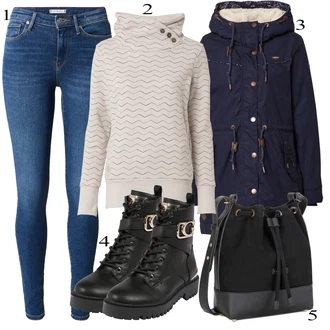 outfit mit Črna Zimska Jakna Ragwear "Zimska oblačila"