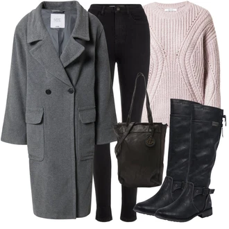 Outfity na zimu s Šedá Svetr Niki/Pletenina veľkej veľkosti About You "Zimní outfity"