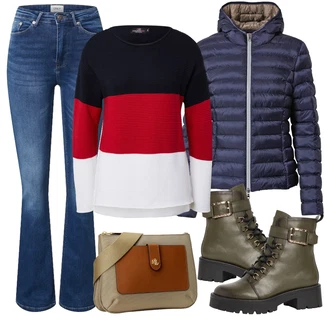 Outfity na zimu s Červená/Vícebarevný/Tmavě modrá/Bílá Svetry 2 v 1/Basic Svetr/Svetr Carmen/Kašmírový Svetr/Pletený Svetr/Svetr Niki/Svetr na kojení/Svetr s Kulatým Výstřihem/Jednoduchý Svetr/Pruhovaný Svetr/Zimní Svetr/Vlněný Svetr Zwillingsherz "Zimní outfity"