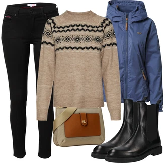 S páskem Outfit s Černá Kožená bunda/Push up Džín/Slim Fit Džíny/Zimní bunda/Kožené Boty/Motorkářské Džíny/Termální Džíny Tommy Jeans "Zimní outfity"