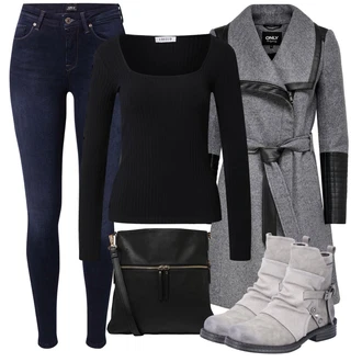 Outfity na zimu Dlouhé / Maxi Viskóza s Černá Dlouhá tylová sukně/Dlouhý Zimní Kabát/Dlouhé Kardigany/Top & košilka/Dlouhé Šaty Edited "Zimní outfity"