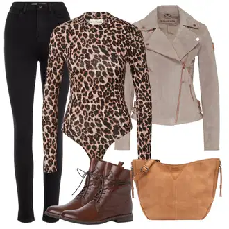 Outfit s Šedá/Béžová/Hnědá/Fialová Podzimní bunda/Motorkářská bunda/Manšestrová Bunda/Letní Bund/Neobvyklá bunda/Jarní bunda/Vlněná Bund/Motorkářské Bund/Kožené Bund/Bunda s Bočním Zipem Freaky Nation "Zimní outfity"