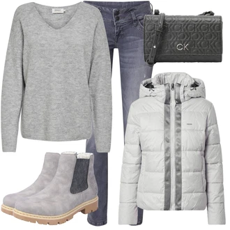 Outfity na zimu Mom s Světle šedá/Šedá/Tmavě šedá Džíny Džín s Nízkým Pasem/Kotníková Bota/Džíny s Rozparkem/Džíny s Dírou/Džíny s Nízkým Sedem/Kožené bundy/Kožená bunda/Slim Fit Džíny/Zimní bunda LTB "Zimní outfity"Look: Styl, Cool, Francouzské, Moderní, Mom, Krásný, Old Money