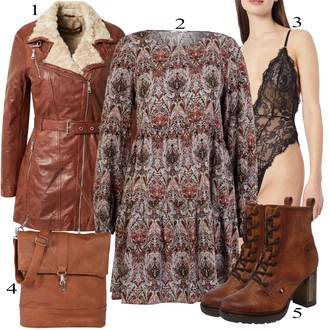 Outfity na zimu Ke kolenům Viskóza s Hnědá Only "Zimní Outfit"