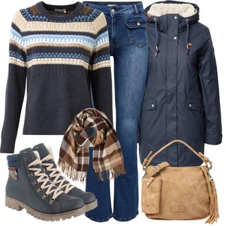 Outfit s Hnědá Šál VERO MODA "Zimní outfity"