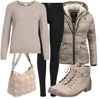 Visok Outfit sa Crna Tople Tajice/Jeggings/Zimska tajica/Pamučna Tajica/Pletena Tajica/Neprozirna Tajica/Termo Hlača/Podstavljena Tajica/Kožna Jakna/Samtaste Tajice/Tajice s Prorezom/Oblikovana Tajica Only "Zimski look"