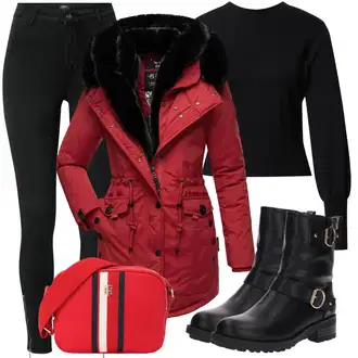 Visok Outfit sa Crna Treggings/Skinny Hlače/Jeggings/Kožna Jakna/Termo Hlača/Samtaste Tajice/Podstavljena Tajica/Tajice Visokog Struka/Traper Tajice/Tajice s Prorezom/Pletena Tajica Only "Zimski outfit"