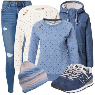 Outfit sa Plava Tenisica New Balance "Zimski outfit za slobodno vrijeme"