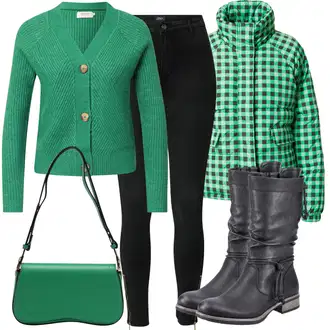 Visok Outfit sa Crna Treggings/Skinny Hlače/Jeggings/Kožna Jakna/Termo Hlača/Samtaste Tajice/Podstavljena Tajica/Tajice Visokog Struka/Traper Tajice/Tajice s Prorezom/Pletena Tajica Only "Zimski outfit za slobodno vrijeme"