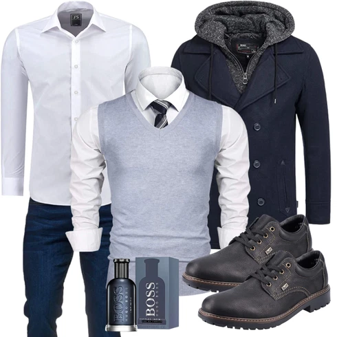 Blau Winter Parka/Wintermantel Indicode Jeans kombinieren