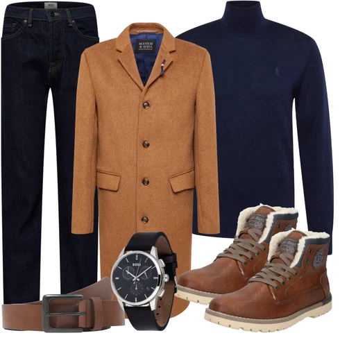 Braun/Beige Winterschuh/Gefütterte Stiefelette/Wattierte Stiefel/Winter Sneaker/Winter Stiefelette/Winter Stiefel/Klassischer Stiefel/Schnürstiefelette/Wasserdichter Stiefel Mustang kombinieren