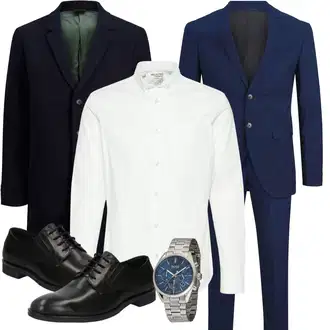 Business Outfits mit Creme/Weiß Bluse Große Größe/Business Hemd/Musselin Hemd/Bügelfreies Hemd/Businesshemd/Casual Hemd SELECTED HOMME "Business Outfit"