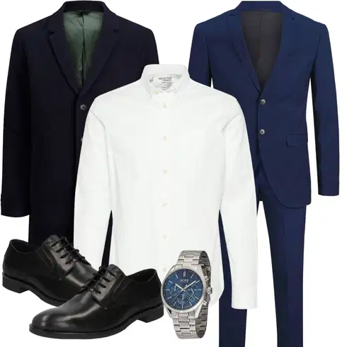 Creme/Weiß Bluse Große Größe/Business Hemd/Musselin Hemd/Bügelfreies Hemd/Businesshemd/Casual Hemd SELECTED HOMME kombinieren