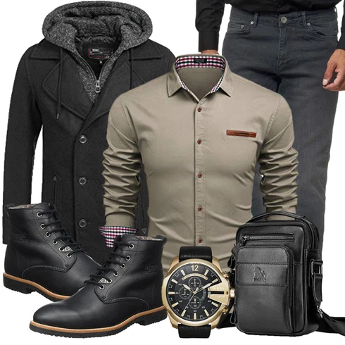 Blau Hose/Wintermantel/Winter Parka Indicode Jeans kombinieren