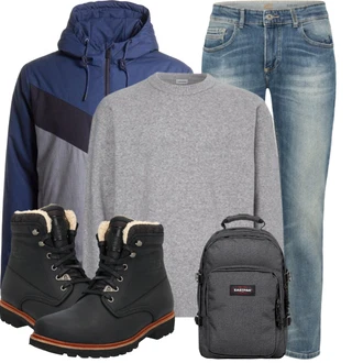 Mit Absatz Outfit mit Schwarz Wasserdichter Stiefel/Winter Stiefelette/Herren Lederschuhe/Wattierte Stiefel/Winter Stiefel/Gefütterte Stiefelette/Klassischer Stiefel/SchnürStiefelette Panama Jack "Cooles Winter Outfit"