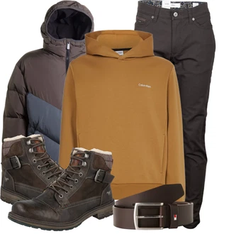 Winter Outfits Feine mit Dunkelbraun/Braun/Schwarz Ledergürtel/Frauengürtel Ohne Schnalle/Casual Gürtel/Klassische Gürtel/Breiter Gürtel Tommy Hilfiger "Cooles Winter Outfit"Look: Feine, Retro, 80er, Classic, Coole, Elegant, Italienische, Schlichte