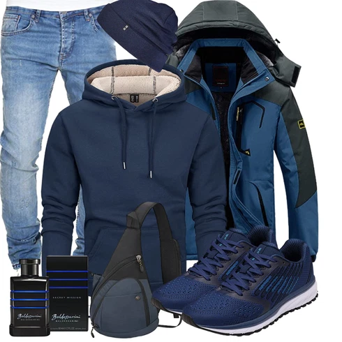 Blau/HellBlau/DunkelBlau Wasserdichte Jacke/Outdoorjacke/Wanderjacke/Skijacke/Trekkingjacke/Skitourenjacke/Segeljacke EKLENTSON kombinieren