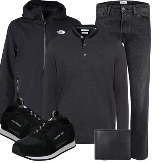 Outfit mit Schwarz Sneaker Calvin Klein Jeans "Cooles Winter Outfit"