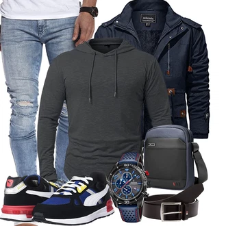 Winter Outfits Golf mit Dunkelgrau/Grau/Hellgrau Unisex Hoodie/Hoodie/Strick Hoodie/Sport Sweatshirt/Ausgefallener Hoodie/Sport Hoodie CARWORNIC "Cooles Winter Outfit"Look: Angeln, Golf, Wandern, Jagd, Laufen, Freizeit, Trekking, Training, Fitness, Joggen