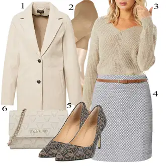 Boja Outfit sa Bež/Kaki Prijelazni Kaput/Lagani Kaput/Kaput od Vunenog Flisa/Kaput od Kašmira/Zimski Kaput Vuneni kaput/Vintage Kaput/Midi Kaput/loden kaput Only "Tvoj otmjeni outfit"Look: klasický, Boja, Ured, moderne, Sveučilišna, Pametno ležerno, Poslovni