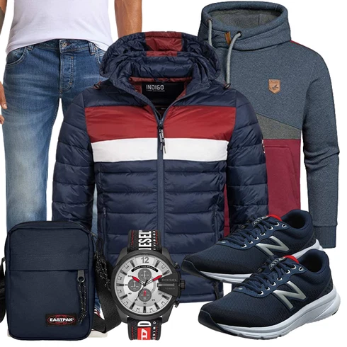 Blau Hose/Winter Parka Indicode Jeans kombinieren