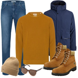 Kaschmir Outfit mit Grün Hut Tommy Hilfiger "Freizeit Outfit"