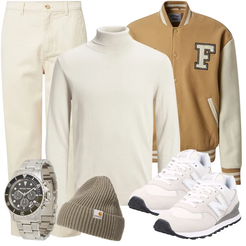 Khaki/Beige Musselin Hose/Boyfriend Hose/Paperbag Hose/Twill Hose/Carpenter Hose/Cordhose/Baumwollhose/Bügelfaltenhose ABOUT YOU Limited kombinieren