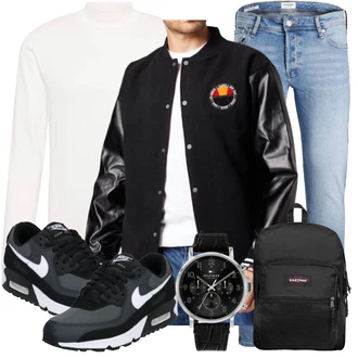 Outfit mit Weiß/Creme Hoodie/Women's Fleece Sweatshirts/Sport Sweatshirt/Rollkragenpullover/Feinstrickpullover/Basic Pullover/Einfacher Pullover Jack & Jones "Freizeit Outfit"