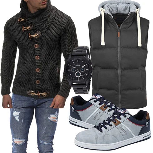 Blau Winter Parka Leif Nelson kombinieren