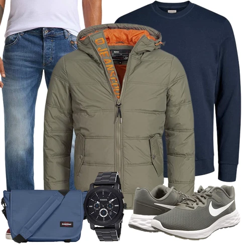 Grau Overall/Winter Parka/Regenjacke Indicode Jeans kombinieren