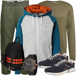 Outfit mit Dunkelgrün/Khaki Feinstrickpullover/Einfacher Pullover/Basic Pullover/Wollpullover/Kaschmir Pullover/Rollkragenpullover About You "Freizeit Outfit"