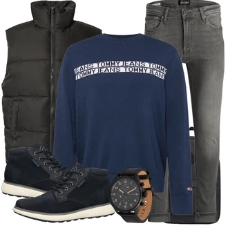 Oversize, Vintage Outfit mit Grau/Hellgrau/Dunkelgrau Lederjacke/Thermojeans/Slim Fit Jeans/Leder Schuhe/Damen 7/8-Länge Jeans/Jeans mit Schlitz/Knöchelstiefel/Cropped Jeans/Tapered-Jeans/Push up Jeans/Winterjacke Jack & Jones "Freizeit Outfit"Look: Uni, Old Money, Schlichte, Vintage, Elegant, Coole, Classic, Smart Casual, Schön